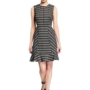 NEW Diane Von Furstenberg Reiley dress plaid ruffle hem cotton sleeveless